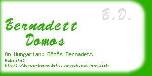 bernadett domos business card
