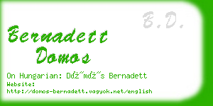 bernadett domos business card